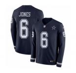 Men's Nike Dallas Cowboys #6 Chris Jones Limited Navy Blue Therma Long Sleeve NFL Jersey