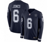 Men's Nike Dallas Cowboys #6 Chris Jones Limited Navy Blue Therma Long Sleeve NFL Jersey