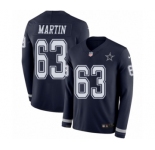 Men's Nike Dallas Cowboys #63 Marcus Martin Limited Navy Blue Therma Long Sleeve NFL Jersey