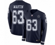Men's Nike Dallas Cowboys #63 Marcus Martin Limited Navy Blue Therma Long Sleeve NFL Jersey