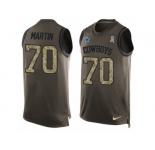 Men's Nike Dallas Cowboys #70 Zack Martin Limited Green Salute to Service Tank Top NFL Jersey