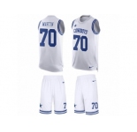 Men's Nike Dallas Cowboys #70 Zack Martin Limited White Tank Top Suit NFL Jersey