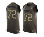 Men's Nike Dallas Cowboys #72 Travis Frederick Limited Green Salute to Service Tank Top NFL Jersey