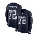 Men's Nike Dallas Cowboys #72 Travis Frederick Limited Navy Blue Therma Long Sleeve NFL Jersey