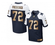 Men's Nike Dallas Cowboys #72 Travis Frederick Limited  Navy Gold Throwback Alternate NFL Jersey