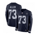 Men's Nike Dallas Cowboys #73 Larry Allen Limited Navy Blue Therma Long Sleeve NFL Jersey