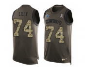 Men's Nike Dallas Cowboys #74 Bob Lilly Limited Green Salute to Service Tank Top NFL Jersey