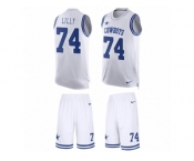 Men's Nike Dallas Cowboys #74 Bob Lilly Limited White Tank Top Suit NFL Jersey