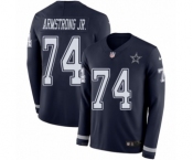 Men's Nike Dallas Cowboys #74 Dorance Armstrong Jr. Limited Navy Blue Therma Long Sleeve NFL Jersey