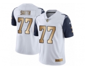 Men's Nike Dallas Cowboys #77 Tyron Smith Limited White Gold Rush NFL Jersey