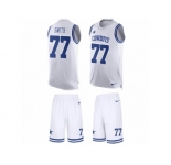 Men's Nike Dallas Cowboys #77 Tyron Smith Limited White Tank Top Suit NFL Jersey