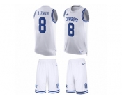 Men's Nike Dallas Cowboys #8 Troy Aikman Limited White Tank Top Suit NFL Jersey