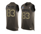 Men's Nike Dallas Cowboys #83 Terrance Williams Limited Green Salute to Service Tank Top NFL Jersey