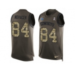 Men's Nike Dallas Cowboys #84 Jay Novacek Limited Green Salute to Service Tank Top NFL Jersey