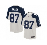Men's Nike Dallas Cowboys #87 Geoff Swaim Limited White Throwback Alternate NFL Jersey