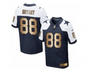 Men's Nike Dallas Cowboys #88 Dez Bryant Limited  Navy Gold Throwback Alternate NFL Jersey