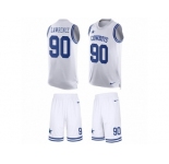 Men's Nike Dallas Cowboys #90 Demarcus Lawrence Limited White Tank Top Suit NFL Jersey