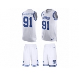 Men's Nike Dallas Cowboys #91 L. P. Ladouceur Limited White Tank Top Suit NFL Jersey