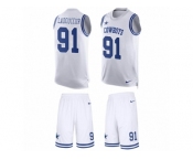 Men's Nike Dallas Cowboys #91 L. P. Ladouceur Limited White Tank Top Suit NFL Jersey