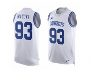 Men's Nike Dallas Cowboys #93 Benson Mayowa Limited White Player Name & Number Tank Top NFL Jersey