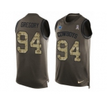 Men's Nike Dallas Cowboys #94 Randy Gregory Limited Green Salute to Service Tank Top NFL Jersey