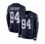 Men's Nike Dallas Cowboys #94 Randy Gregory Limited Navy Blue Therma Long Sleeve NFL Jersey