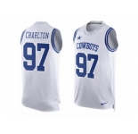 Men's Nike Dallas Cowboys #97 Taco Charlton Limited White Player Name & Number Tank Top NFL Jersey