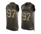 Men's Nike Dallas Cowboys #97 Terrell McClain Limited Green Salute to Service Tank Top NFL Jersey