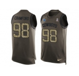 Men's Nike Dallas Cowboys #98 Tyrone Crawford Limited Green Salute to Service Tank Top NFL Jersey