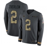 Nike Cowboys #2 Greg Zuerlein Anthracite Salute to Service Men's Stitched NFL Limited Therma Long Sleeve Jersey