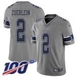 Nike Cowboys #2 Greg Zuerlein Gray Men's Stitched NFL Limited Inverted Legend 100th Season Jersey