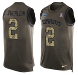 Nike Cowboys #2 Greg Zuerlein Green Men's Stitched NFL Limited Salute To Service Tank Top Jersey