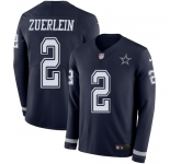 Nike Cowboys #2 Greg Zuerlein Navy Blue Team Color Men's Stitched NFL Limited Therma Long Sleeve Jersey