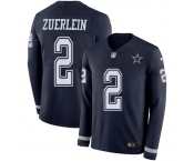 Nike Cowboys #2 Greg Zuerlein Navy Blue Team Color Men's Stitched NFL Limited Therma Long Sleeve Jersey
