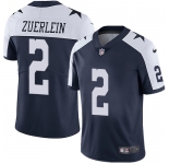 Nike Cowboys #2 Greg Zuerlein Navy Blue Thanksgiving Men's Stitched NFL Vapor Untouchable Limited Throwback Jersey
