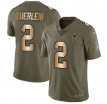 Nike Cowboys #2 Greg Zuerlein Olive Gold Men's Stitched NFL Limited 2017 Salute To Service Jersey