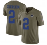 Nike Cowboys #2 Greg Zuerlein Olive Men's Stitched NFL Limited 2017 Salute To Service Jersey