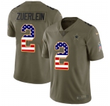 Nike Cowboys #2 Greg Zuerlein Olive USA Flag Men's Stitched NFL Limited 2017 Salute To Service Jersey