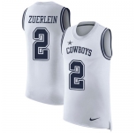 Nike Cowboys #2 Greg Zuerlein White Men's Stitched NFL Limited Rush Tank Top Jersey