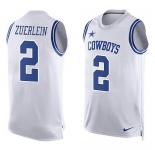 Nike Cowboys #2 Greg Zuerlein White Team Color Men's Stitched NFL Limited Tank Top Jersey