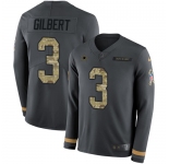 Nike Cowboys #3 Garrett Gilbert Anthracite Salute to Service Men's Stitched NFL Limited Therma Long Sleeve Jersey