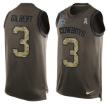Nike Cowboys #3 Garrett Gilbert Green Men's Stitched NFL Limited Salute To Service Tank Top Jersey