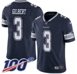 Nike Cowboys #3 Garrett Gilbert Navy Blue Team Color Men's Stitched NFL 100th Season Vapor Untouchable Limited Jersey