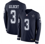 Nike Cowboys #3 Garrett Gilbert Navy Blue Team Color Men's Stitched NFL Limited Therma Long Sleeve Jersey