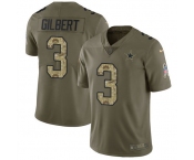Nike Cowboys #3 Garrett Gilbert Olive Camo Men's Stitched NFL Limited 2017 Salute To Service Jersey