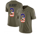 Nike Cowboys #3 Garrett Gilbert Olive USA Flag Men's Stitched NFL Limited 2017 Salute To Service Jersey