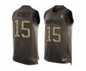 Nike Dallas Cowboys #15 Devin Street Green Men's Stitched NFL Limited Salute To Service Tank Top Jersey