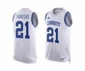 Nike Dallas Cowboys #21 Deion Sanders White Men's Stitched NFL Limited Tank Top Jersey