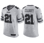 Nike Dallas Cowboys #21 Ezekiel Elliott 2016 Gridiron Gray II Men's NFL Limited Jersey