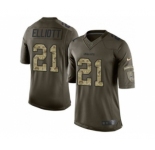 Nike Dallas Cowboys #21 Ezekiel Elliott Green Men's Stitched NFL Limited Salute To Service Jersey[Elliott]